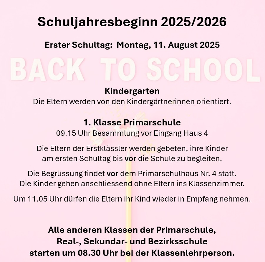 Schuljahresbeginn